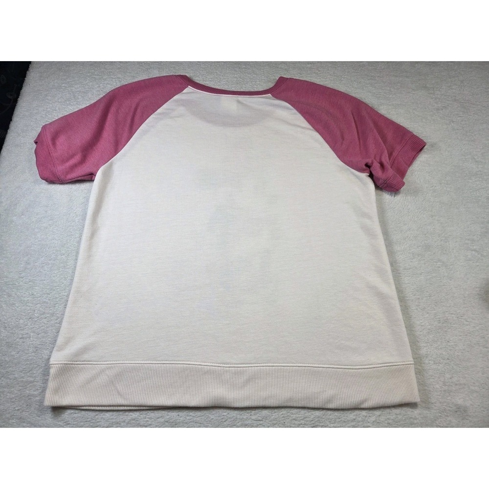 Disney Minnie Mouse Graphic Sweatshirt Womens Large Pink Raglan Crewneck... - Picture 3 of 8